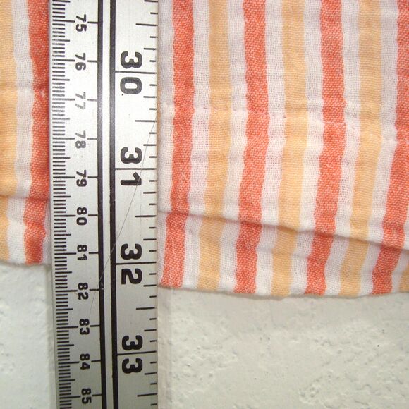 Soft Surroundings Womens Orange Striped Escambia Gauze Tunic Shirt - Picture 6 of 10